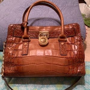 Michael Kors Hamilton Style Croc Embossed Bag